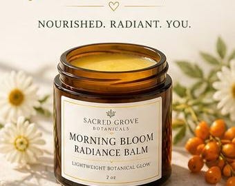 Morning Bloom Radiance Balm | Lightweight Botanical Face Moisturizer, Natural Glow Skin