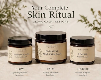 Complete botanische huidverzorgingsbalsemset | Routine voor gloed, kalmte en reparatie