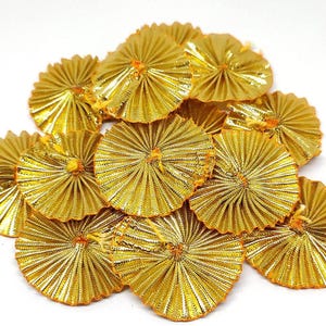 Gota-blommor, 100-pack | Handgjorda indiska Gota Patti-blommor för hantverk, sömnad, broderi, bröllopsdekor och gör-det-själv-smycken