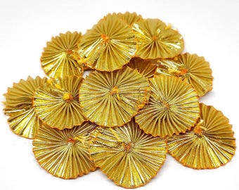 Gota Flower Pack of 100 | Handmade Indian Gota Patti Flowers for Craft, Sewing, Embroidery, Wedding Decor & DIY Jewelry Supplies