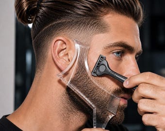 Beard Shaping Template Comb | Line Up Tool for Symmetry Trimming Guide