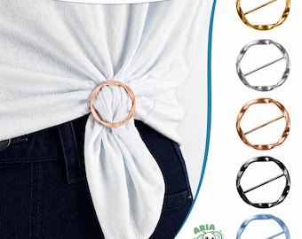 5 Pack Metal Scarf Ring Clips: Round Buckle for Silk Scarves, T-Shirt Tie Holder