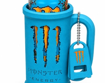 Energy Drink Mug Combo – Lid + Keychain Can Opener | Assorted Colors