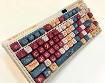 Christmas Keycap Set, Cute PBT MDA Profile Keycaps for Mechanical Keyboard, Custom Holiday Keyboard Keycaps, Cherry MX Compatible