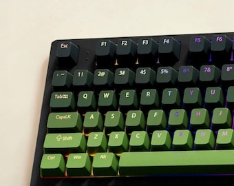 Green Keycap Set, RGB Shine Through PBT Keycaps for Mechanical Keyboard, OEM Profile Gaming Keyboard Keycaps
