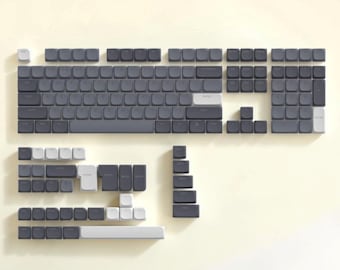 Minimalist Low Profile Keycap Set, RGB Shine Through Keycaps, Custom Keyboard Keycaps for Cherry Mx Mechanical Keyboard, ISO ANSI Layout