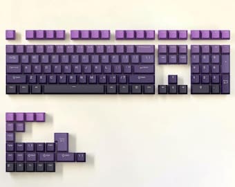 Purple Keycap Set, Shine Through PBT Keycaps for Mechanical Keyboard, Side Print Cherry Profile Gaming Keycaps, RGB Backlit - iso/ansi