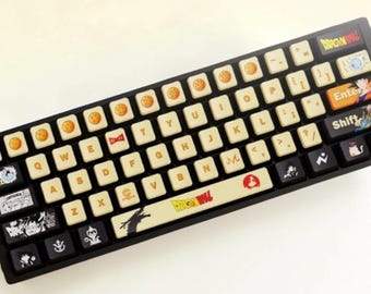 Anime-inspirerat tangentbordsset, genomskinliga PBT-tangentbord för mekaniskt tangentbord, anpassade speltangentbords-tangentbord, anime-skrivbordssetup