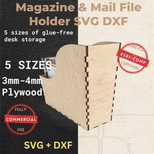 Magazine File Holder Bundle | 5 Sizes, 3mm-4mm Plywood (SVG DXF)