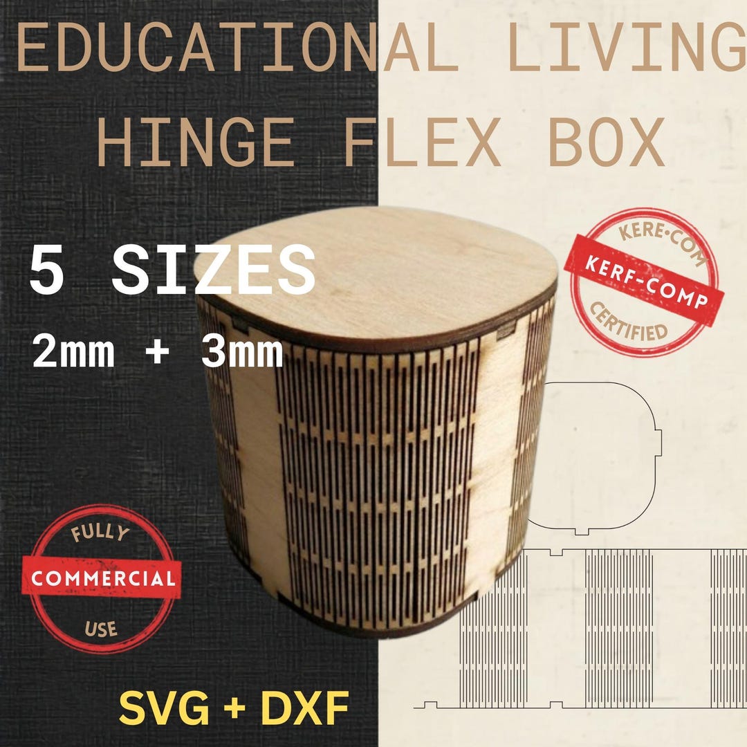 Educational Living Hinge Flex Box SVG Bundle | Commercial License ...