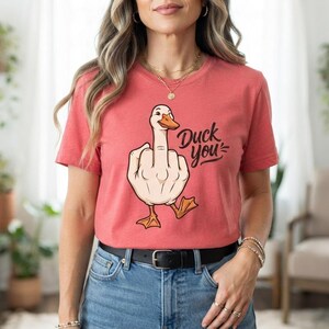Funny Duck PNG Duck You middle finger animal humor design for sublimation digital download apparel