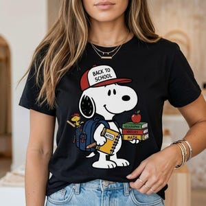 Snoopy Tillbaka till skolan PNG | Matematik Historia Geografi T-shirtdesign (digital nedladdning)