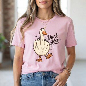 Funny Duck PNG Duck You middle finger animal humor design for sublimation digital download apparel