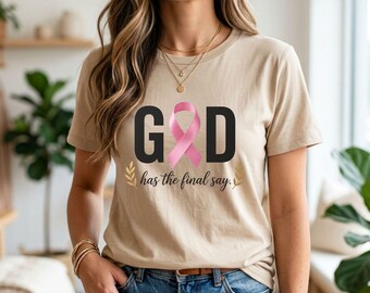 Breast Cancer Awareness PNG Christian Faith Pink Ribbon Support Sublimation Design T-Shirt Digital Download