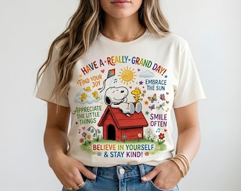 Snoopy Graphic Tee: Have a Really Grand Day, Embrace Sun, Believe Yourself (Digital Download)