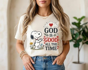 Snoopy God Is Good Shirt Design | Christian Faith Sublimation PNG (Digital Download)