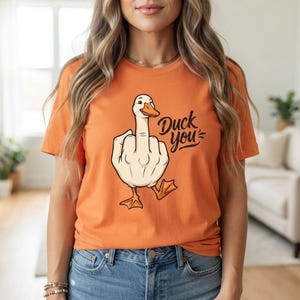 Funny Duck PNG Duck You middle finger animal humor design for sublimation digital download apparel
