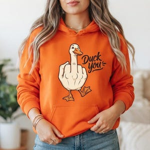 Funny Duck PNG Duck You middle finger animal humor design for sublimation digital download apparel