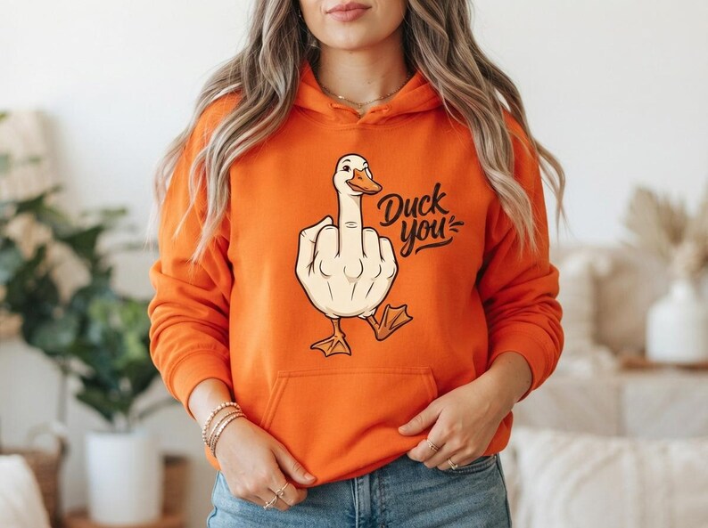Funny Duck PNG Duck You middle finger animal humor design for sublimation digital download apparel