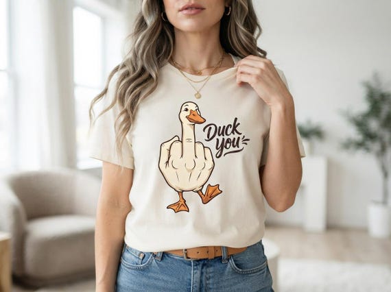 Funny Duck PNG Duck You Middle Finger Animal Humor Graphic Sublimation Design Digital Download