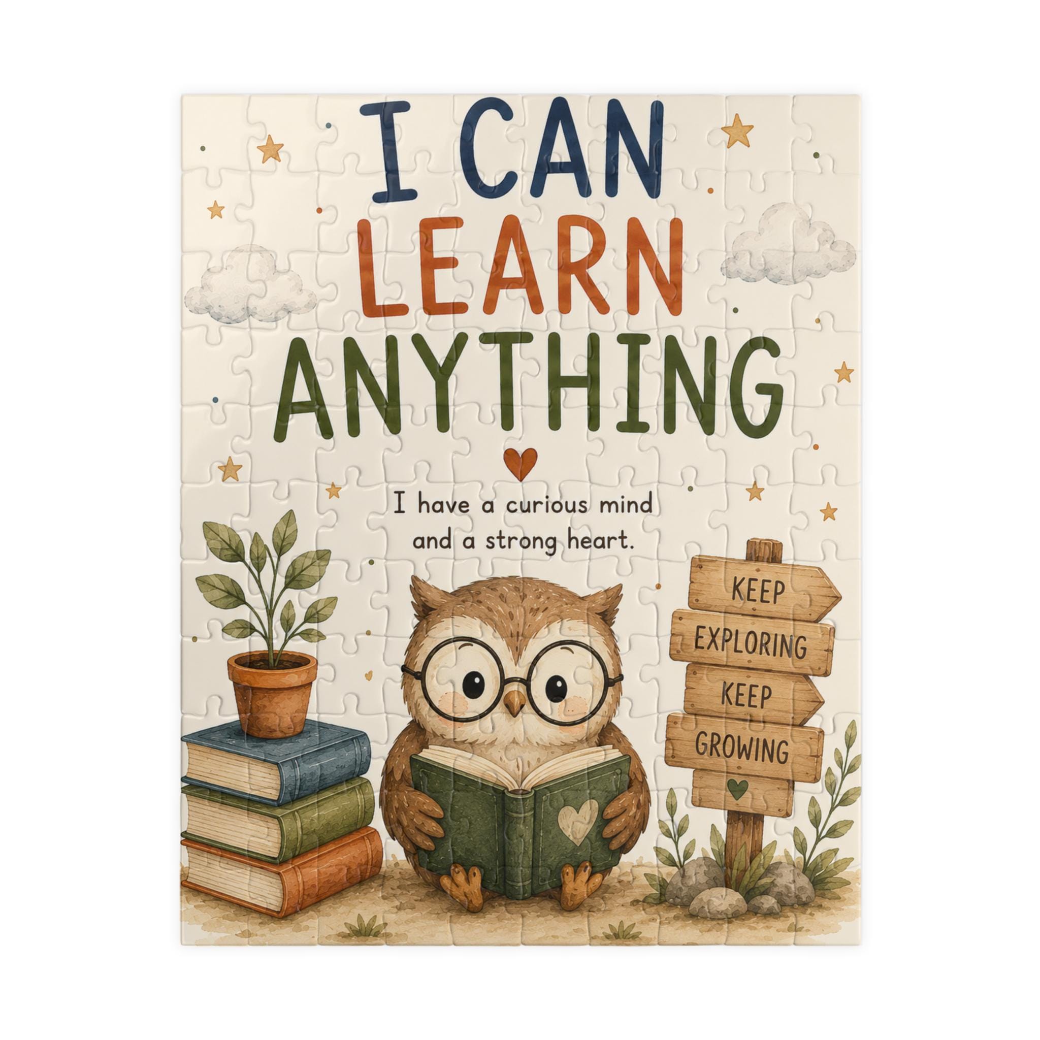 I Can Learn Anything Owl Puzzle | Educational Kids Jigsaw, Motivational Classroom Decor