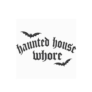 Haunted House Whor Embroidery Design, Machine Embroidery File, Instant Download