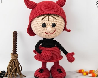 Crochet Devil Doll Pattern – Halloween Amigurumi (PDF pattern) [#158 Stelmakhova]