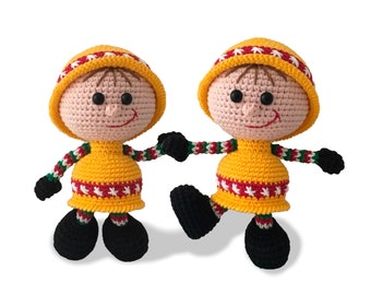 171 Crochet Pattern - Girl doll in a Bell outfit - Christmas Amigurumi PDF file by Stelmakhova Etsy