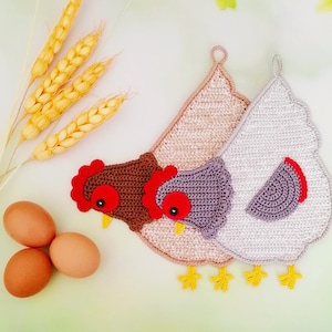 255 Crochet pattern Chicken Hen decor, potholder or decorative pillow Amigurumi PDF file by Zabelina Etsy image 9