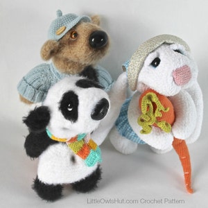 056 Crochet Pattern - 3 friends: Bear, Rabbit, Panda - Amigurumi PDF file by Astashova Etsy