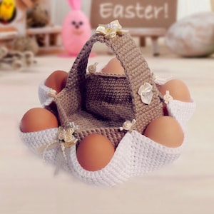 003 Crochet Pattern Easter egg hunt basket PDF file by Sharapova Etsy