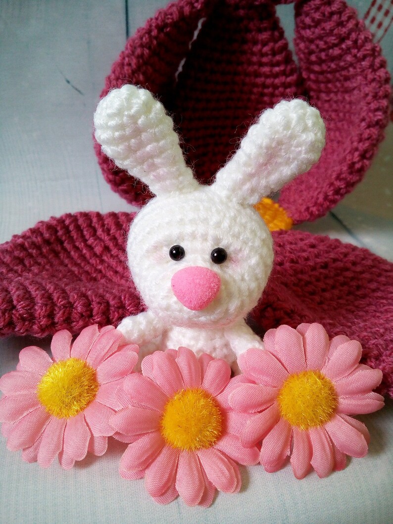 224 Crochet Pattern - Little Bunny Rabbit With a Flower House ...
