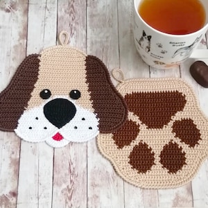 2 Crochet Patterns Dog and paw Decor or potholders Amigurumi Crochet Pattern PDF file by Zabelina Etsy image 9