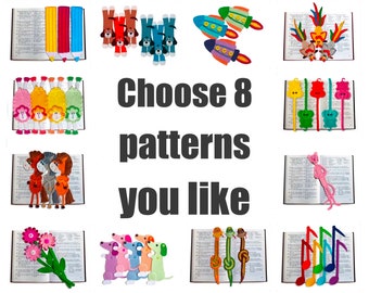 8 decors bookmarks of your choice set Crochet Patterns - 8 Pdf files by Zabelina Etsy