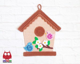 319 Crochet Pattern - Birdhouse décor, potholder, placemat, coaster - Amigurumi PDF file by Zabelina Etsy