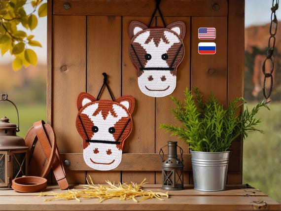 Horse Decor Crochet Pattern – Easy Amigurumi PDF (Digital Download) [034 Zabelina]