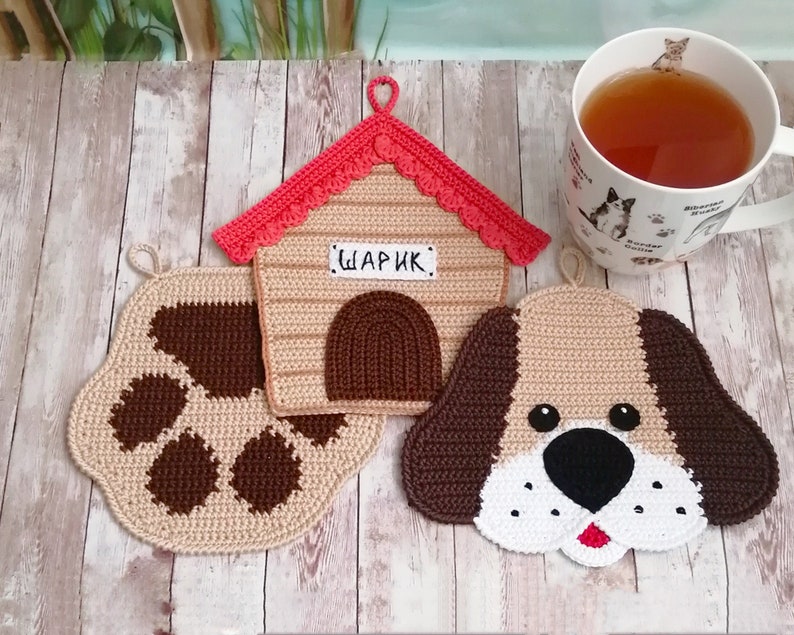 2 Crochet Patterns Dog and paw Decor or potholders Amigurumi Crochet Pattern PDF file by Zabelina Etsy image 10