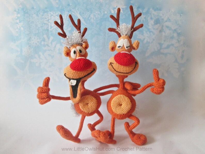 035 Reindeer Rudolph Toy Crochet Pattern With Wire Frame Image 0