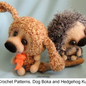 S7 Dog and Hedgehog - Amigurumi Crochet Patterns PDF file by Pertseva Etsy