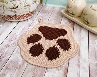 052 Crochet Pattern - Paw decor, potholder or small pillow - Placemat, washcloth, Pillow, Coaster, Amigurumi - PDF file by Zabelina Etsy