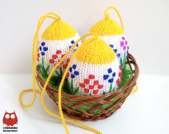 186 Knitting Pattern - Easter Egg On a Sunny Meadow - Decor by Zabelina Etsy
