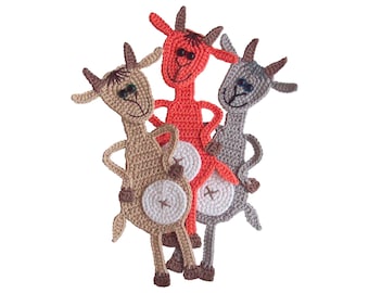 063 Crochet Pattern - Goat Applique, Bookmark or decor - Amigurumi - PDF file by Zabelina Etsy