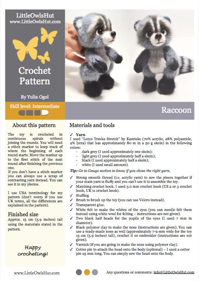 Схема енота амигуруми. Игрушки Юлии Оголь со схемами. Енот амигуруми схема.