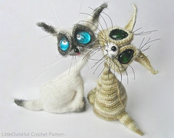 010 Crochet Pattern - Cat Siam toy with wire frame - Amigurumi PDF file by Pertseva (Dragon eyes) Etsy