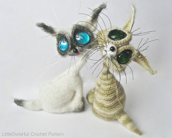 010 Crochet Pattern - Cat Siam toy with wire frame - Amigurumi PDF fi…
