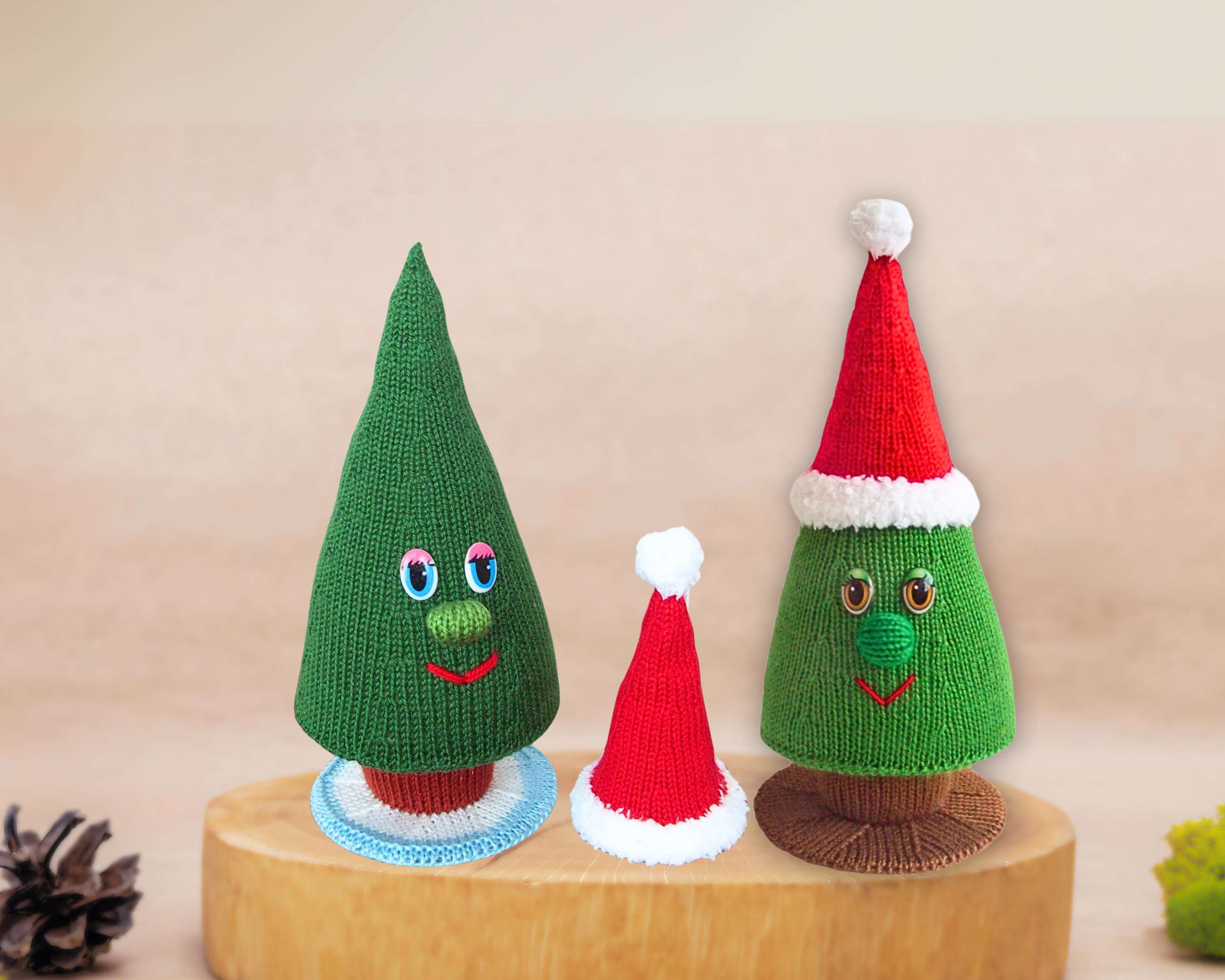 009 クリスマスツリーのかぎ針編み + 編み物パターン ホーム