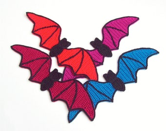 163 Crochet Pattern - Bat Halloween Ornament Applique, Bookmark or decor - Amigurumi Crochet Pattern - PDF file by Zabelina Etsy