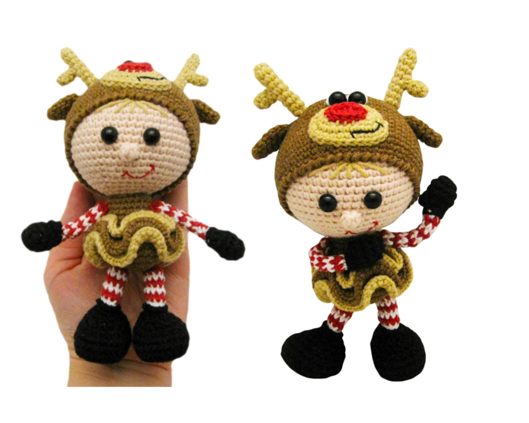 30 Deer Crochet Patterns for Woodland, Holiday, and Amigurumi Projects 13 Girl Doll in a Reindeer Outfit