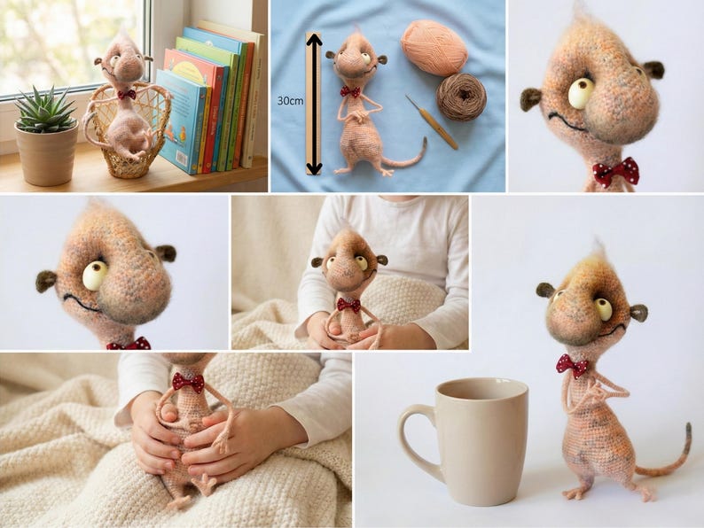 092 Funny Meerkat with wire frame - Amigurumi Crochet Pattern PDF file by Pertseva Etsy image 2