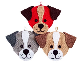 169 Crochet Pattern - Dog Round Puppy decor, potholder, placemat - Amigurumi PDF file by Zabelina Etsy